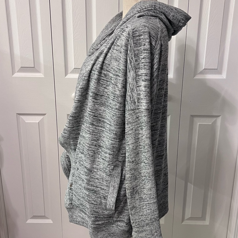 Athleta Marled Gray Hooded Blissful Wrap Cardigan Sweater w/ Pockets size Small - Picture 7 of 12